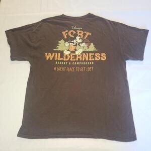 Vtg Rare Disney World Mickey Fort Wilderness Resort Campground Get Lost Shirt L